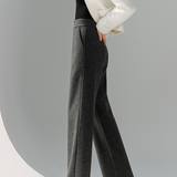 Blair | Women's Wool Blend Wide-Leg Tailored Trousers with Double-Button Waistband