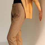Camille | Women's Wool Blend Tapered Ankle Trousers with High Waist