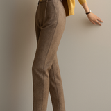 Camille | Women's Wool Blend Tapered Ankle Trousers with High Waist