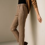 Camille | Women's Wool Blend Tapered Ankle Trousers with High Waist