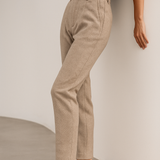 Camille | Women's Wool Blend Tapered Ankle Trousers with High Waist