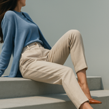 Camille | Women's Wool Blend Tapered Ankle Trousers with High Waist