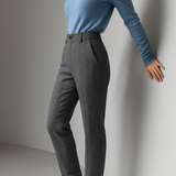 Camille | Women's Wool Blend Tapered Ankle Trousers with High Waist