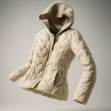 Magdalena | Women's Lightweight Duck Down Jacket with Heart Quilt and Knit Hood