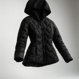 Magdalena | Women's Lightweight Duck Down Jacket with Heart Quilt and Knit Hood