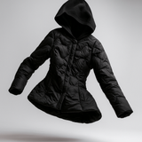 Magdalena | Women's Lightweight Duck Down Jacket with Heart Quilt and Knit Hood