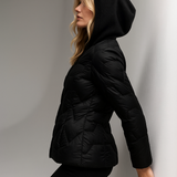 Magdalena | Women's Lightweight Duck Down Jacket with Heart Quilt and Knit Hood