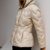 Magdalena | Women's Lightweight Duck Down Jacket with Heart Quilt and Knit Hood