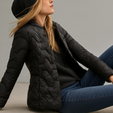 Magdalena | Women's Lightweight Duck Down Jacket with Heart Quilt and Knit Hood