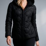 Magdalena | Women's Lightweight Duck Down Jacket with Heart Quilt and Knit Hood