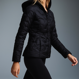 Magdalena | Women's Lightweight Duck Down Jacket with Heart Quilt and Knit Hood
