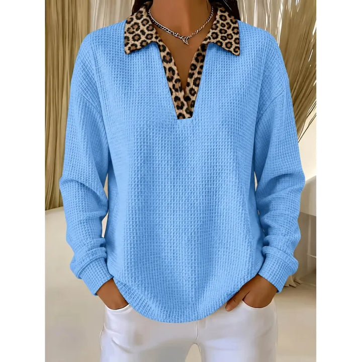 Rachel | Women's Pullover with Patterned Collar Detail