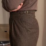 Logan | Men Wool Trousers with Extended Tab Pleats
