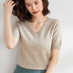 Elysian | Women’s Knit Top with V-Neckline and Short Sleeves