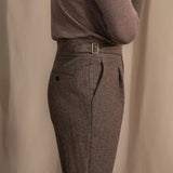 Logan | Men Wool Trousers with Extended Tab Pleats
