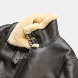 Victor | Men's Leather Aviator Jacket with Sheepskin Fur