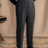 Logan | Men Wool Trousers with Extended Tab Pleats