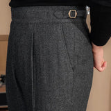 Logan | Men Wool Trousers with Extended Tab Pleats