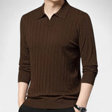 Orson | Men's Knitted Polo Shirt with Long Sleeves
