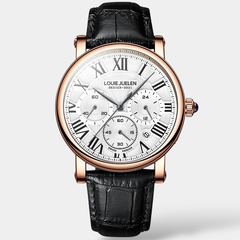 Adrian | Men's Chronograph Quartz Leather Strap Watch
