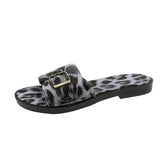 Calvi | Women's Sandals with Buckle and Animal Print