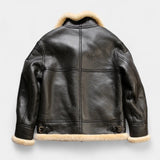 Victor | Men's Leather Aviator Jacket with Sheepskin Fur