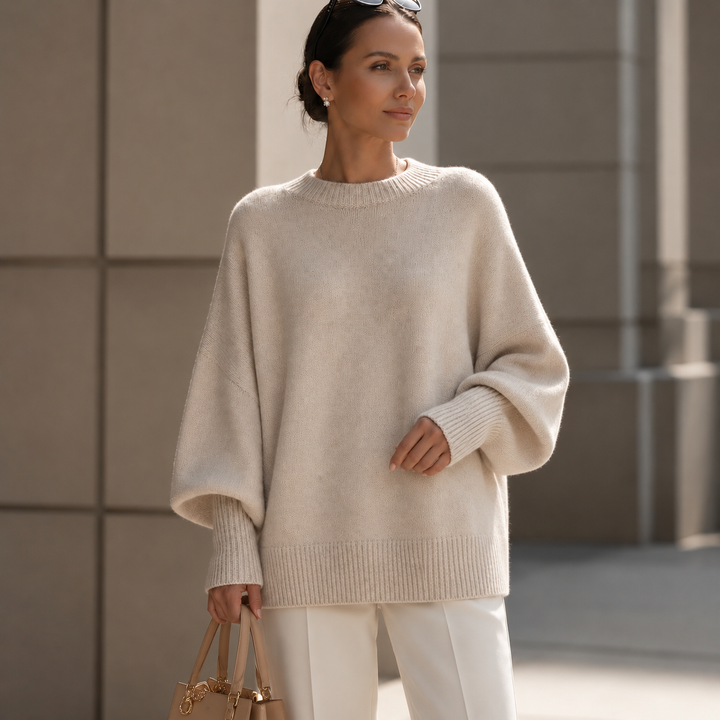 Veluna - Women's Oversized Wool Blend Sweater
