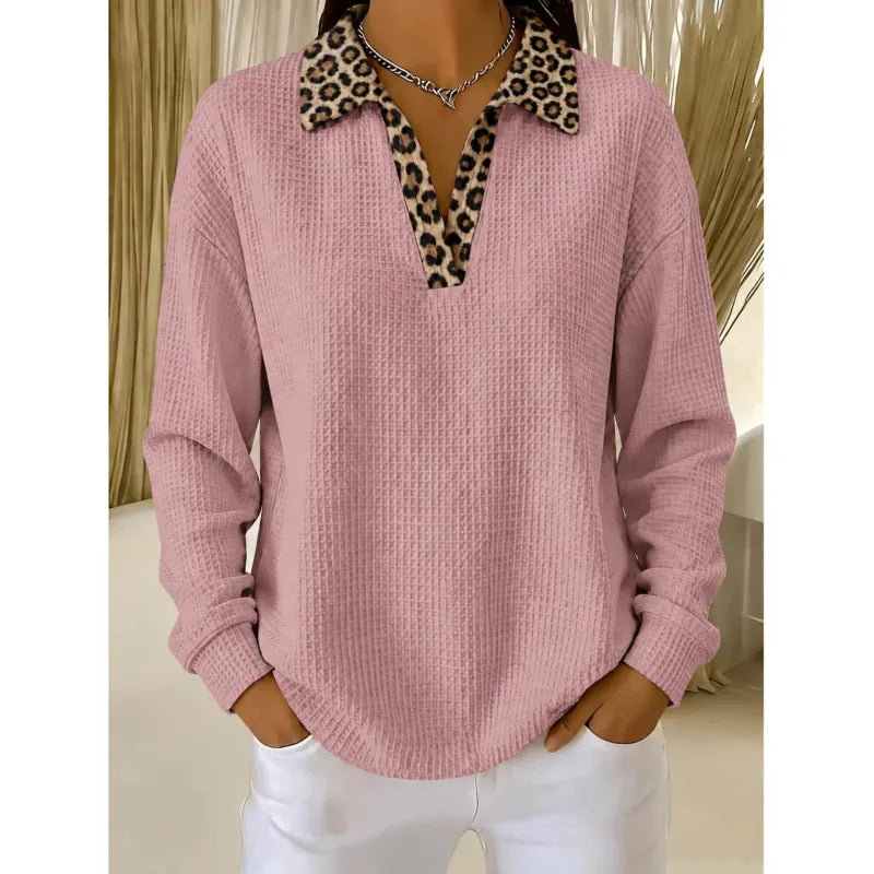 Rachel | Women's Pullover with Patterned Collar Detail