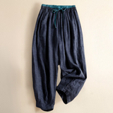 Éline | Women's Linen Tapered Pants with High Stretch Waist