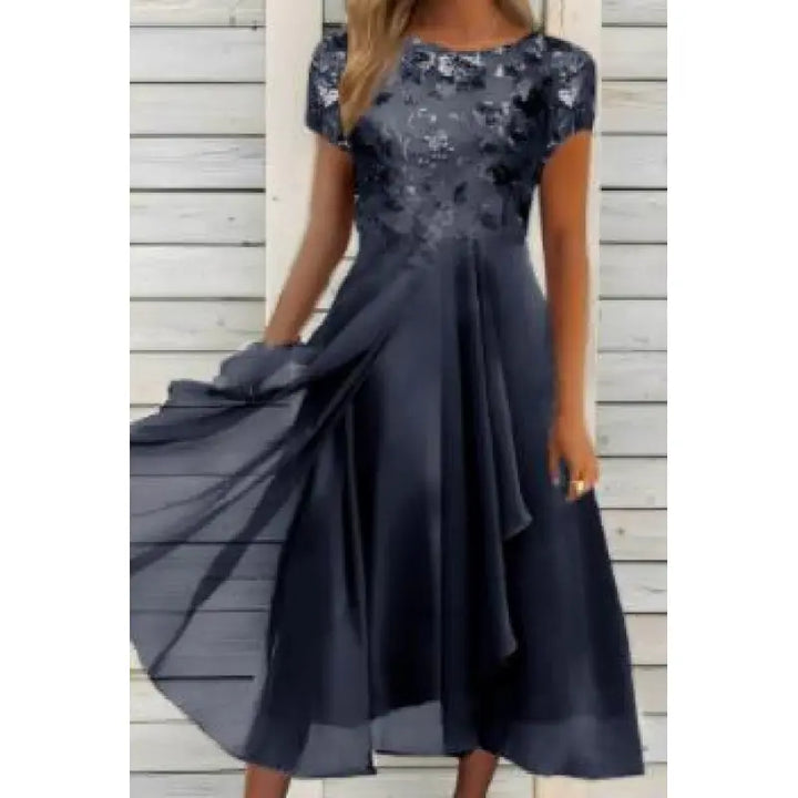 Wearbella | Women's Dress with Floral Pattern and Draping