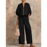 Amelia | Women's Pants Set with Zipper and Drawstring