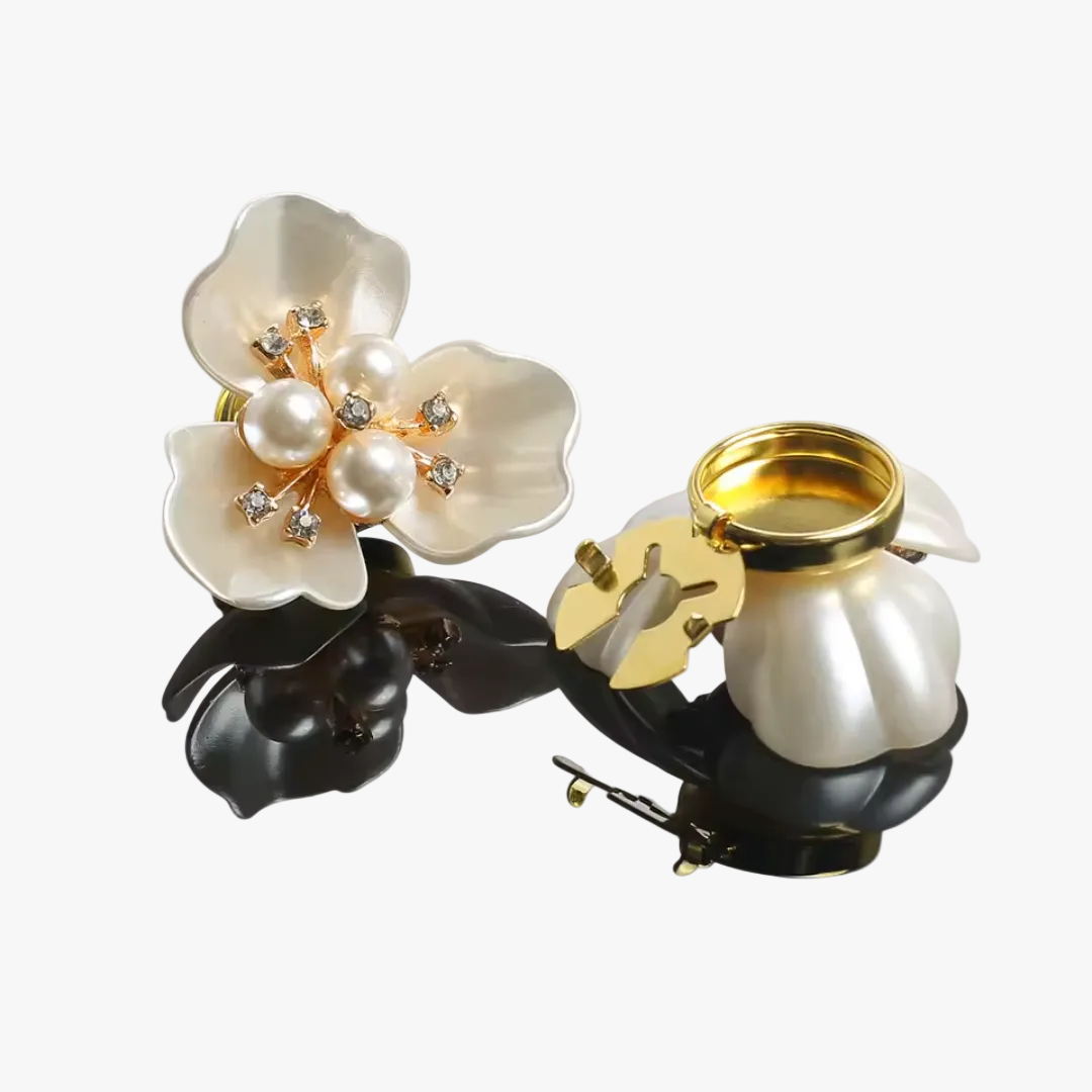 Petaline - Delicate Pearl Flower Shirt Brooch