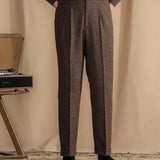 Logan | Men Wool Trousers with Extended Tab Pleats