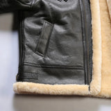 Victor | Men's Leather Aviator Jacket with Sheepskin Fur