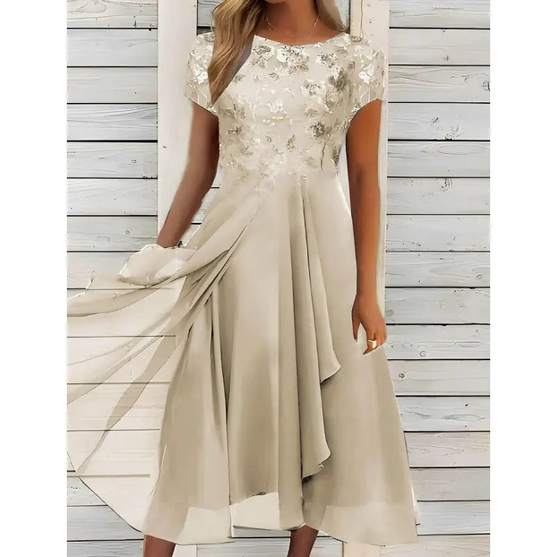 Wearbella | Women's Dress with Floral Pattern and Draping