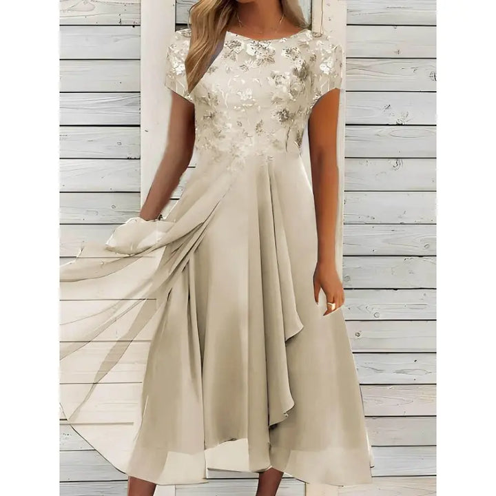 Wearbella | Women's Dress with Floral Pattern and Draping