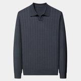 Orson | Men's Knitted Polo Shirt with Long Sleeves
