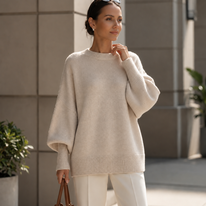 Veluna - Women's Oversized Wool Blend Sweater