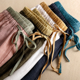 Éline | Women's Linen Tapered Pants with High Stretch Waist