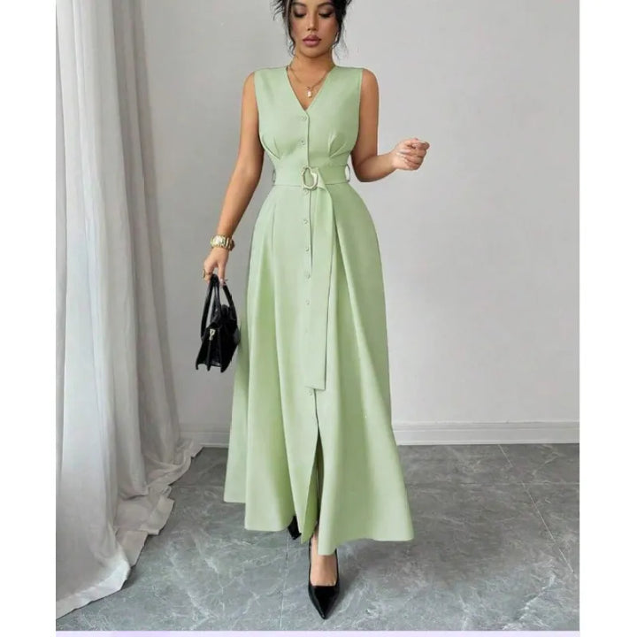 Verona | Women's Maxi Dress with Buttons and Belt