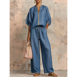 Amelia | Women's Pants Set with Zipper and Drawstring