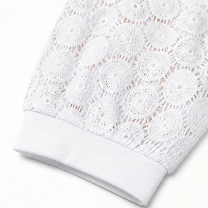 Lumeya – Crochet Lace Sleeve V-Neck Top