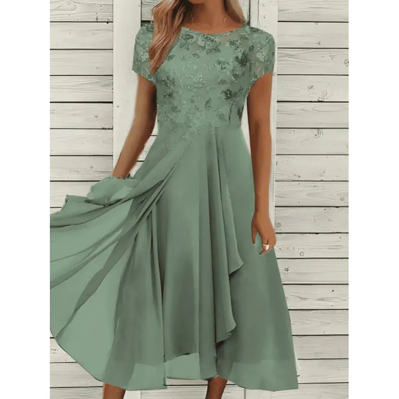 Wearbella | Women's Dress with Floral Pattern and Draping