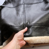 Victor | Men's Leather Aviator Jacket with Sheepskin Fur