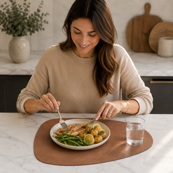 Dropelle – Reversible Water-Drop PU Leather Placemats (6-pack)
