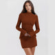 Elara | Women’s Mini Dress with Mock Neck and Long Sleeves