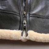 Victor | Men's Leather Aviator Jacket with Sheepskin Fur