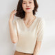 Elysian | Women’s Knit Top with V-Neckline and Short Sleeves