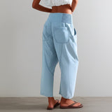 Rosalie | Women's Harem Cut Denim Pants with Elastic Waist