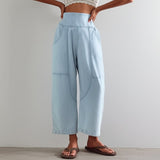 Rosalie | Women's Harem Cut Denim Pants with Elastic Waist